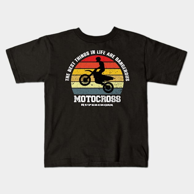 motocross supercross Kids T-Shirt by HB Shirts